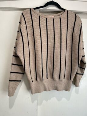 Philosophy Republic Clothing Beige Crewneck Stripe Sweater - Women's